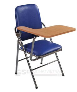 Ghế khung thép G04B, chân mạ, bàn gỗ Melamine