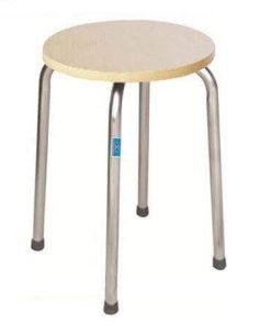 Ghế đôn GD01, chân mạ, đệm gỗ