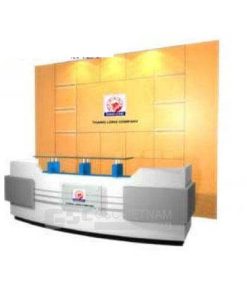 Backdrop ốp gỗ quầy lễ tân BD13
