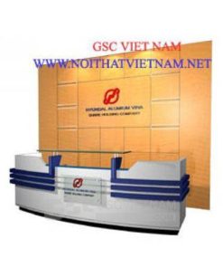 Backdrop ốp gỗ quầy lễ tân BD17