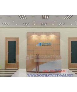 Backdrop ốp gỗ quầy lễ tân BD19