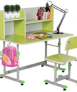 Bộ bàn ghế học liền giá sách BHS30