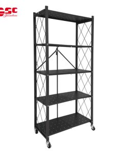 KỆ ĐA NĂNG ĐỂ ĐỒ TRANG TRÍ 5 TẦNG GẤP GỌN CÓ BÁNH XE