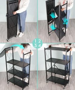 KỆ ĐA NĂNG ĐỂ ĐỒ TRANG TRÍ 5 TẦNG GẤP GỌN CÓ BÁNH XE