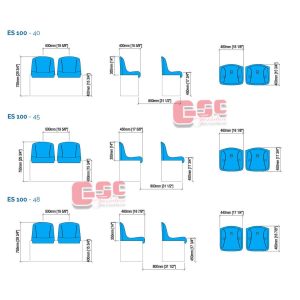 Kích thước ghế hội trường ES100