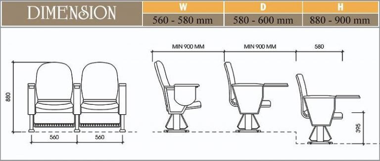 Thông số kỹ thuật ghế hội trường EVO3301MB