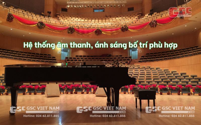 Kinh nghiệm thiết kế hội trường trên 1000 chỗ ngồi 3 Hệ thống âm thanh, ánh sáng trong hội trường 1000 chỗ phải được bố trí phù hợp