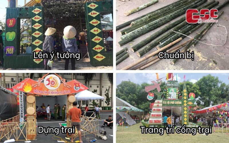 Hướng dẫn trang trí cổng trại đơn giản và đẹp