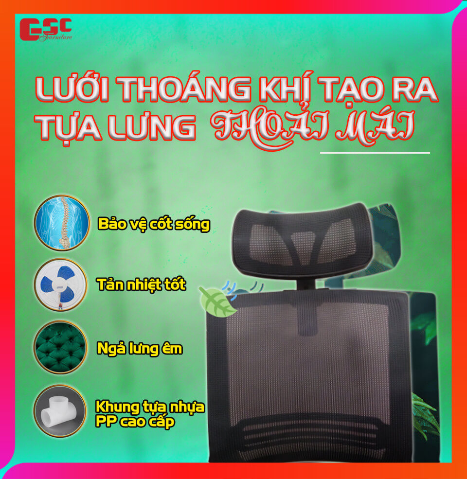 Lưng lưới thoáng khi