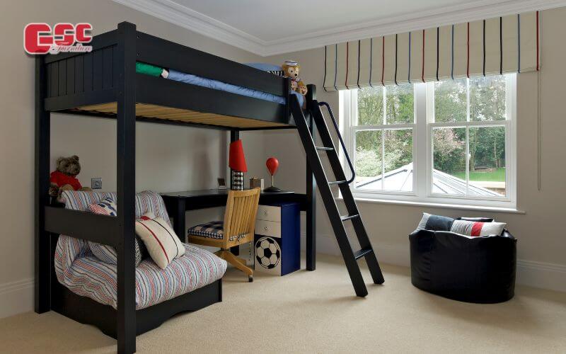 Chọn giường tầng cho phòng ngủ bé trai kết hợp ngủ nghỉ và học tập