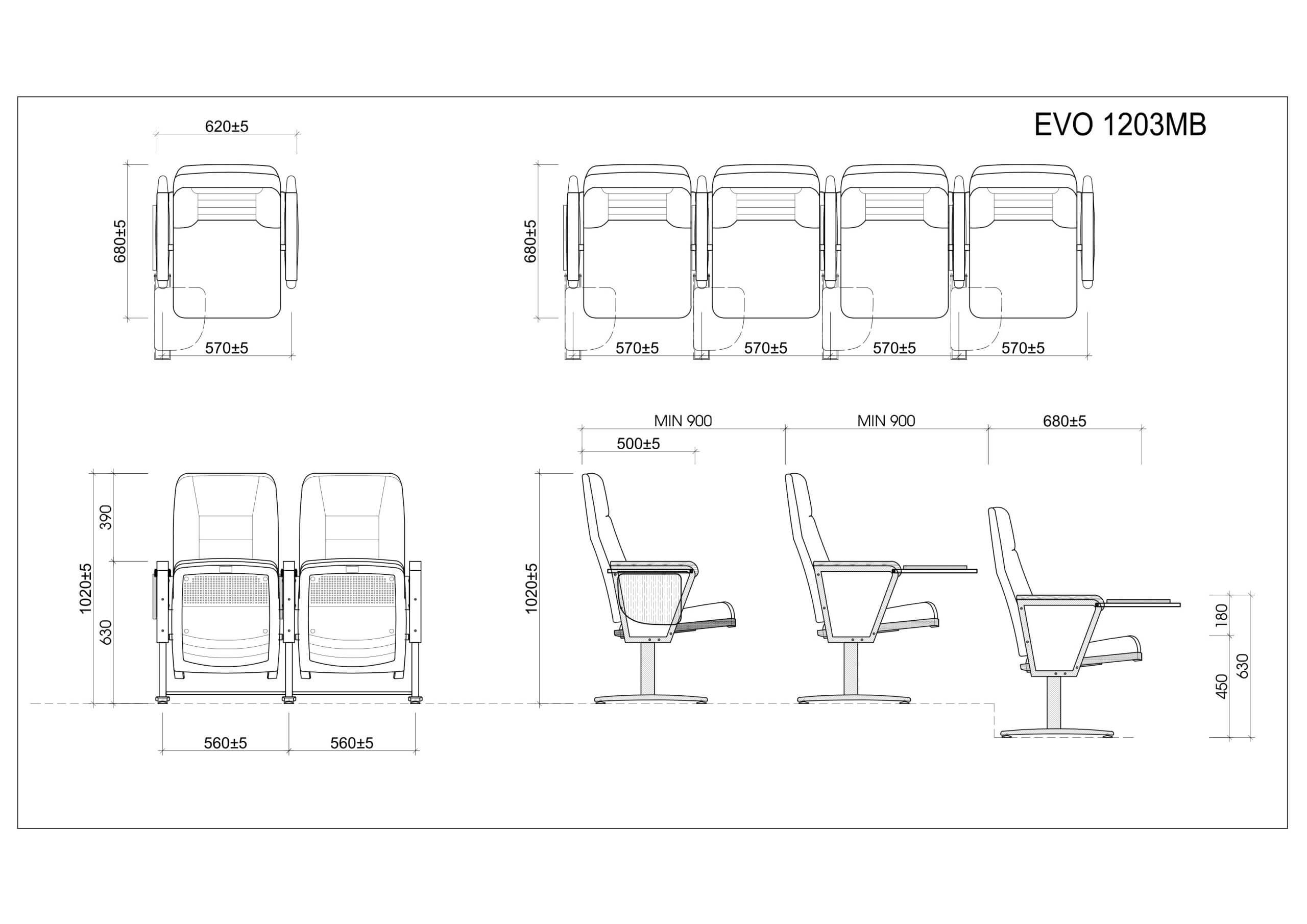Ghế hội trường EVOSeating EVO1203MB 5 Ghế hội trường EVOSeating EVO1203MB