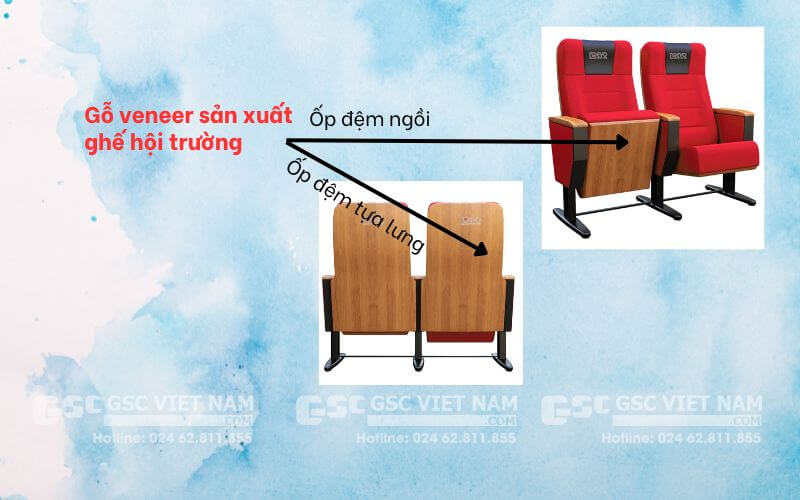 Gỗ veneer sản xuất ghế hội trường