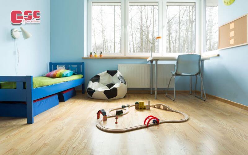 Màu giường ngủ cùng tông với bức tường là một cách thiết kế sáng tạo