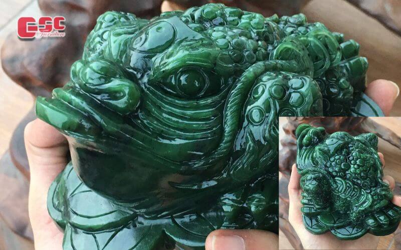 Ý nghĩa và vị trí đặt cóc 3 chân Thiềm Thừ hợp phong thủy 9 Thiềm Thừ bằng đá cẩm thạch hoặc ngọc bích được coi là mang lại hiệu quả phong thủy cao