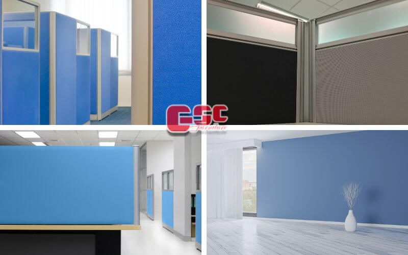 Vách ngăn khung nhôm bọc nỉ