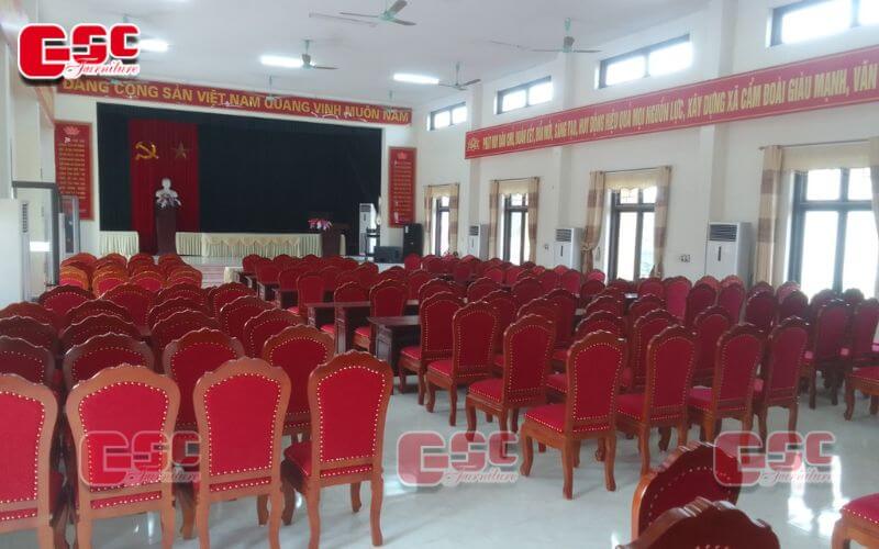 TOP 5 ghế hội trường bọc da Hòa Phát mới nhất 20 Toàn cảnh phòng hội trường UBND xã Cẩm Đoài tỉnh Hải Dương