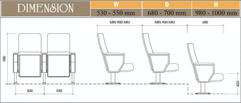 Ghế hội trường EVOSeating EVO1034