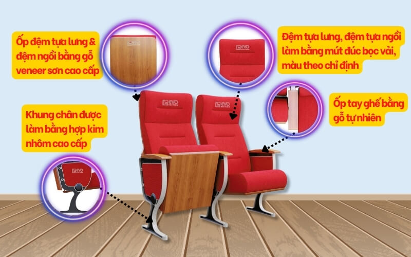 So sánh 3 dòng ghế hội trường mới của EVOSeating: EVO7607, EVO8607, EVO9607