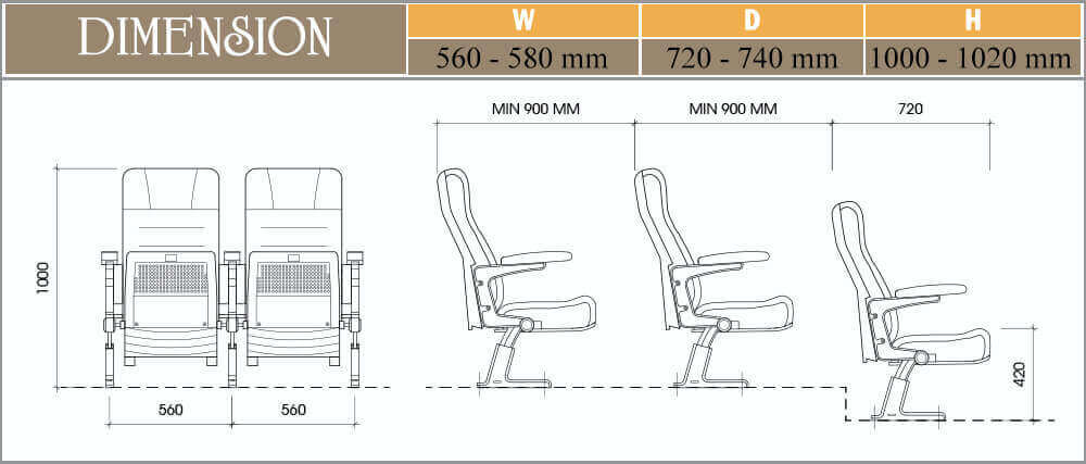 Ghế hội trường EVOSeating EVO4605 5 Ghế hội trường EVOSeating EVO4605