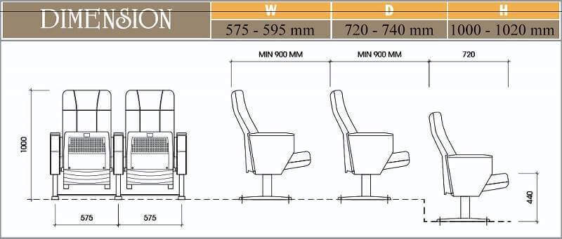Ghế hội trường EVOSeating EVO6604M 5 Ghế hội trường EVOSeating EVO6604M