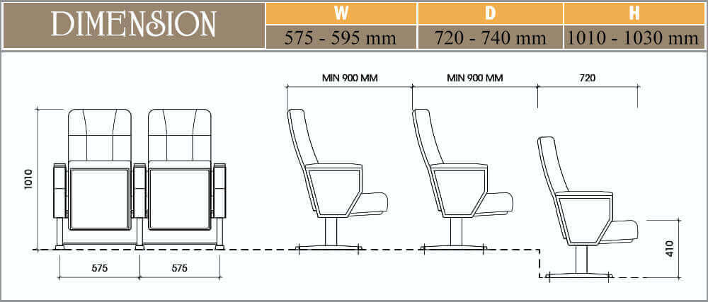 Ghế hội trường EVOSeating EVO7604M 5 Ghế hội trường EVOSeating EVO7604M
