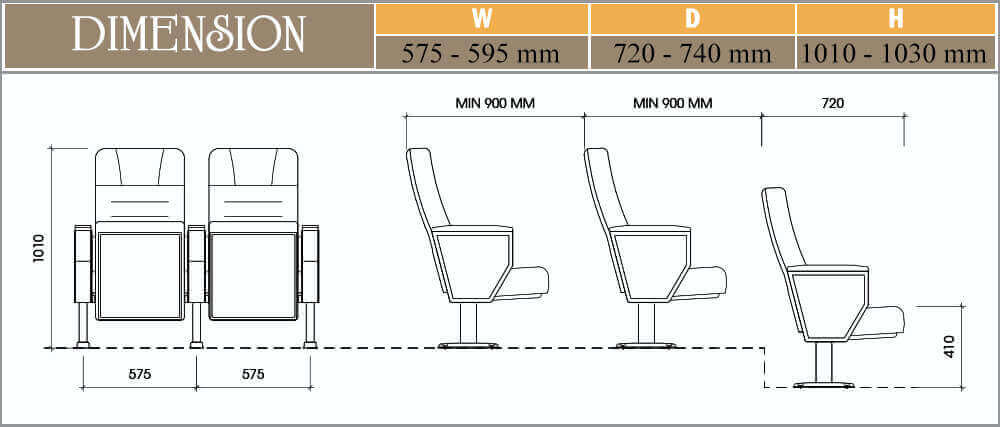 Ghế hội trường EVOSeating EVO7605 5 Ghế hội trường EVOSeating EVO7605