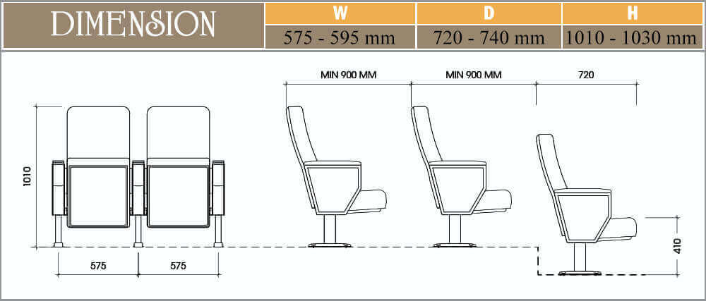 Ghế hội trường EVOSeating EVO7606 5 Ghế hội trường EVOSeating EVO7606