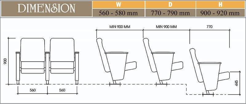GHẾ HỘI TRƯỜNG EVOSEATING EVO9606N