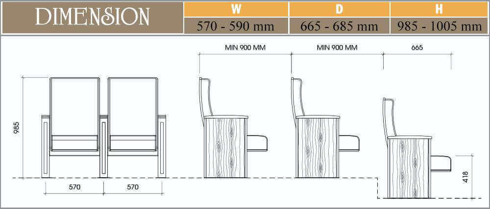 Ghế hội trường EVO9606P
