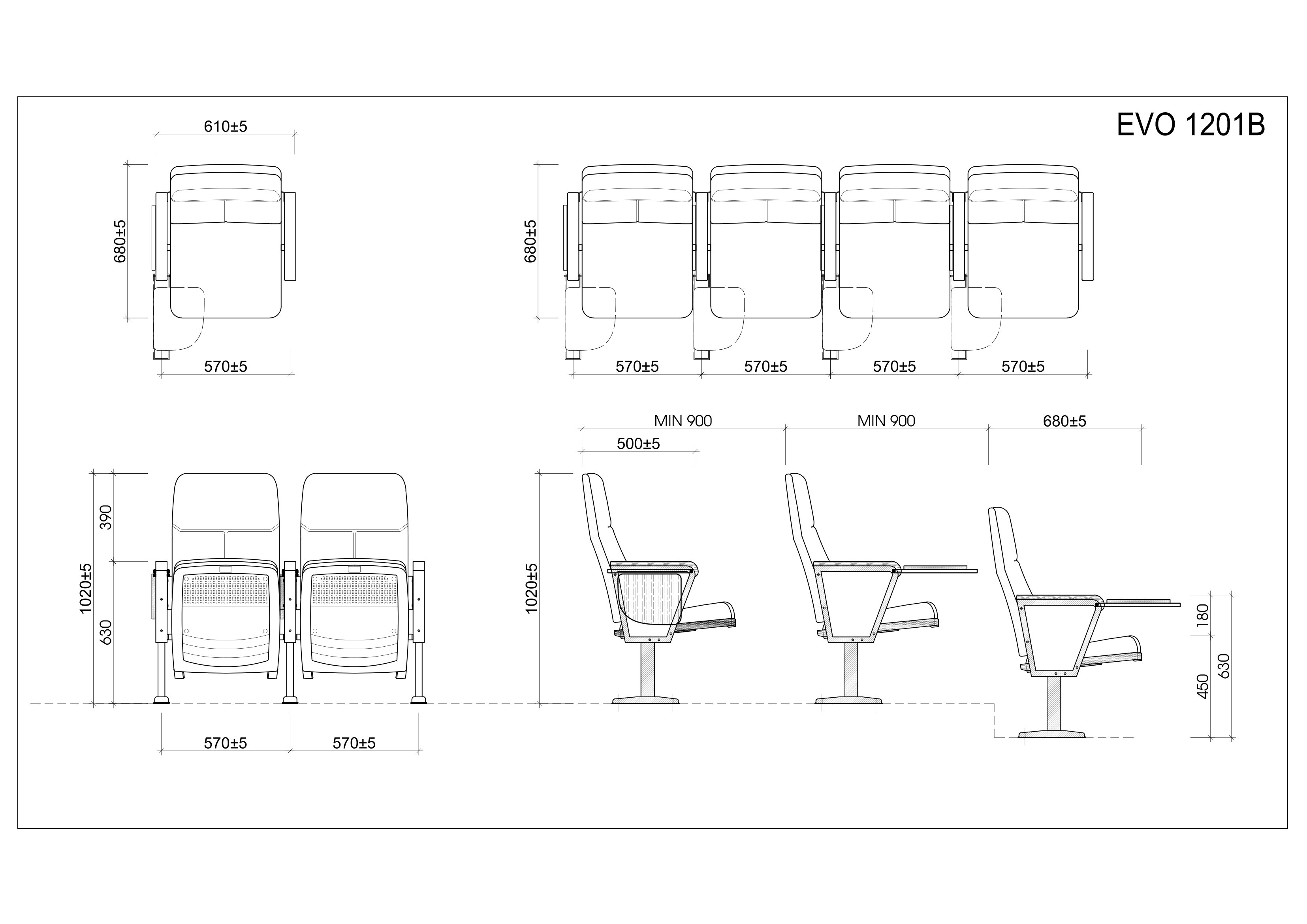 Ghế hội trường EVOSeating EVO1201B