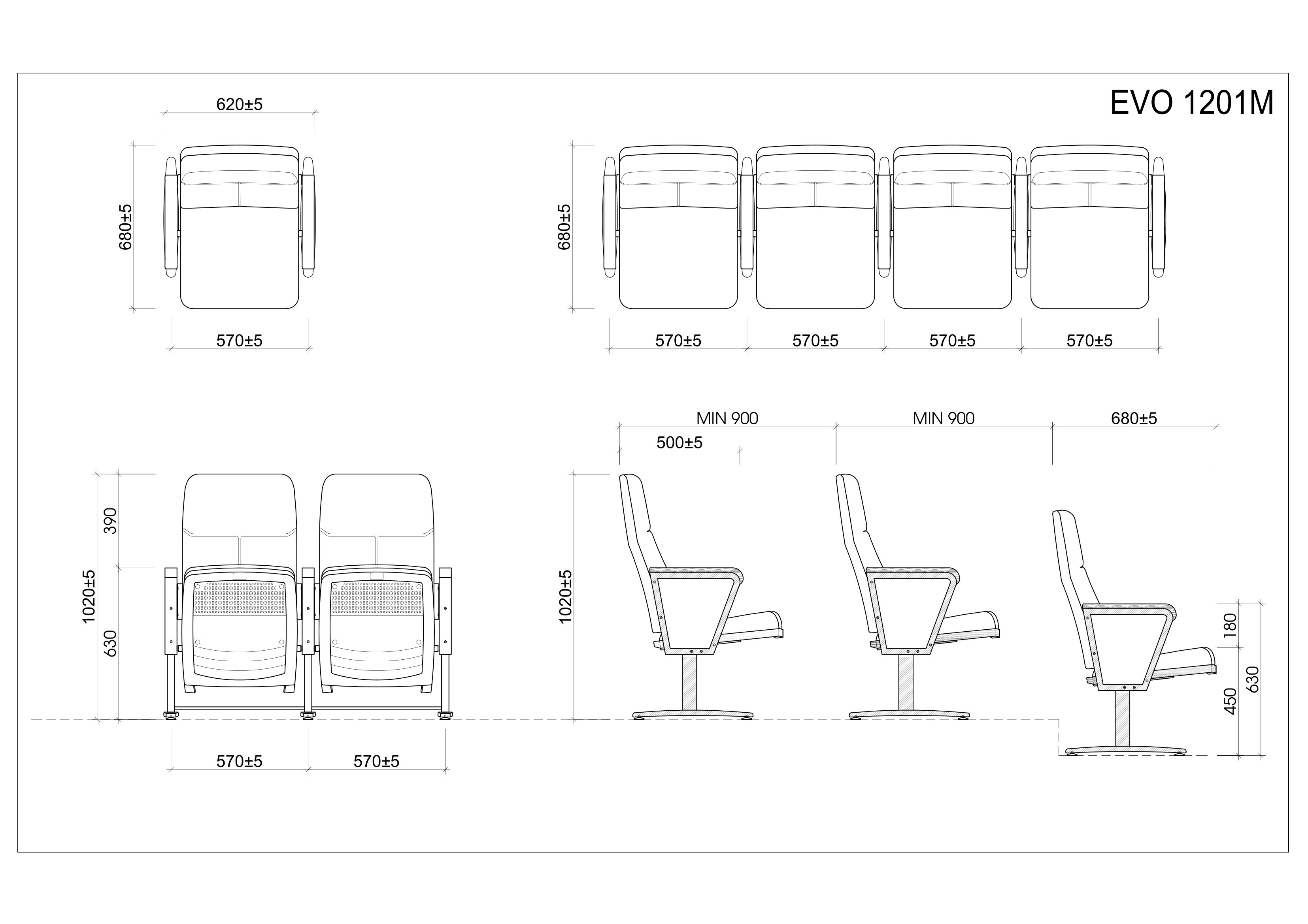 Ghế hội trường EVOSeating EVO1201M