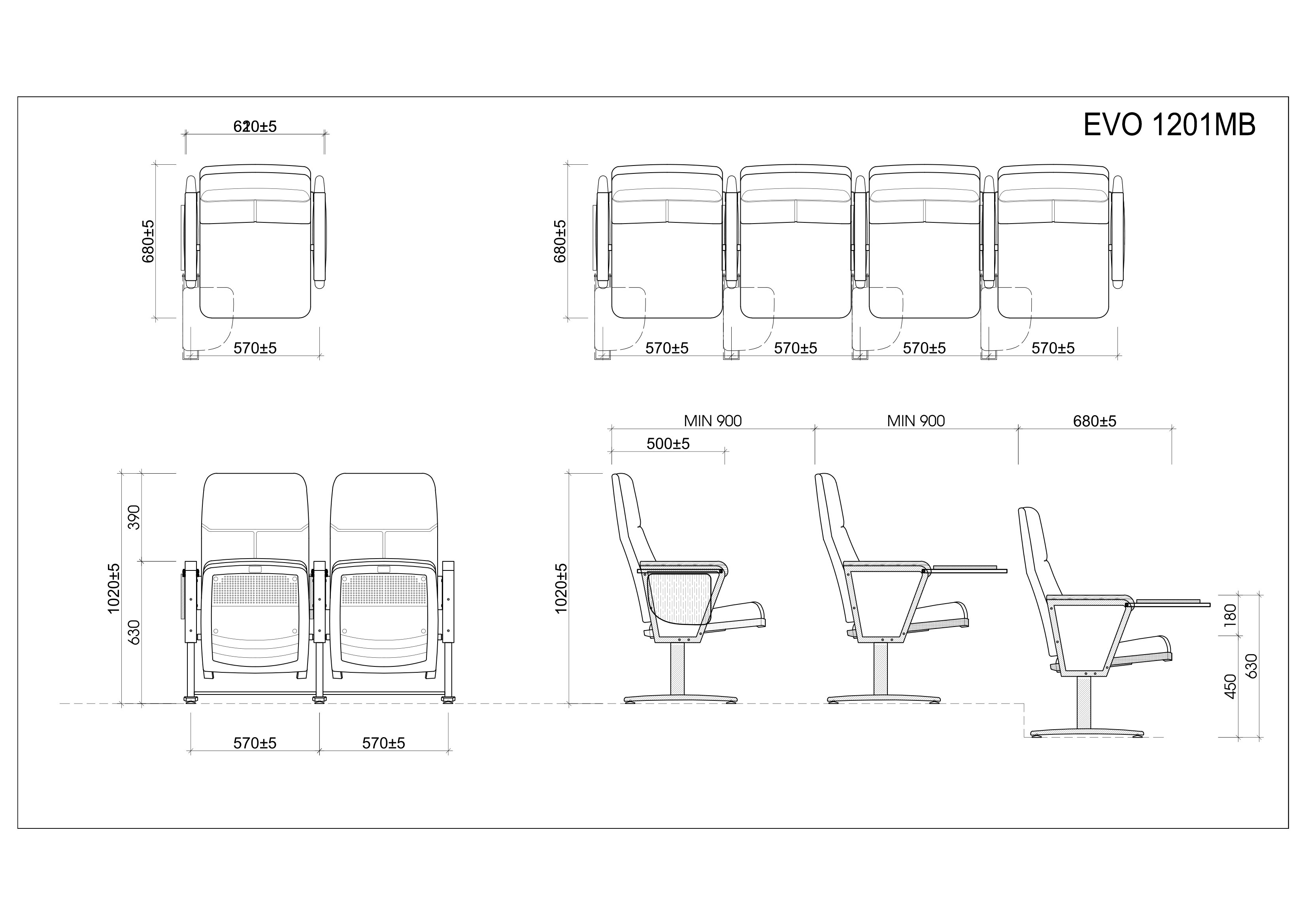 Ghế hội trường EVOSeating EVO1201MB