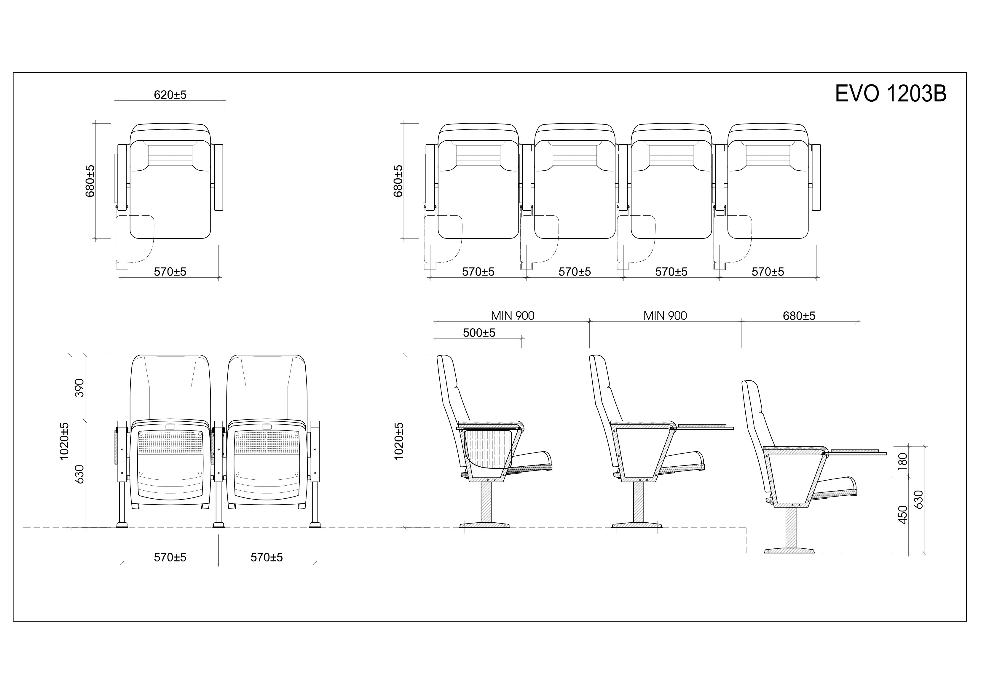 Ghế hội trường EVOSeating EVO1203B