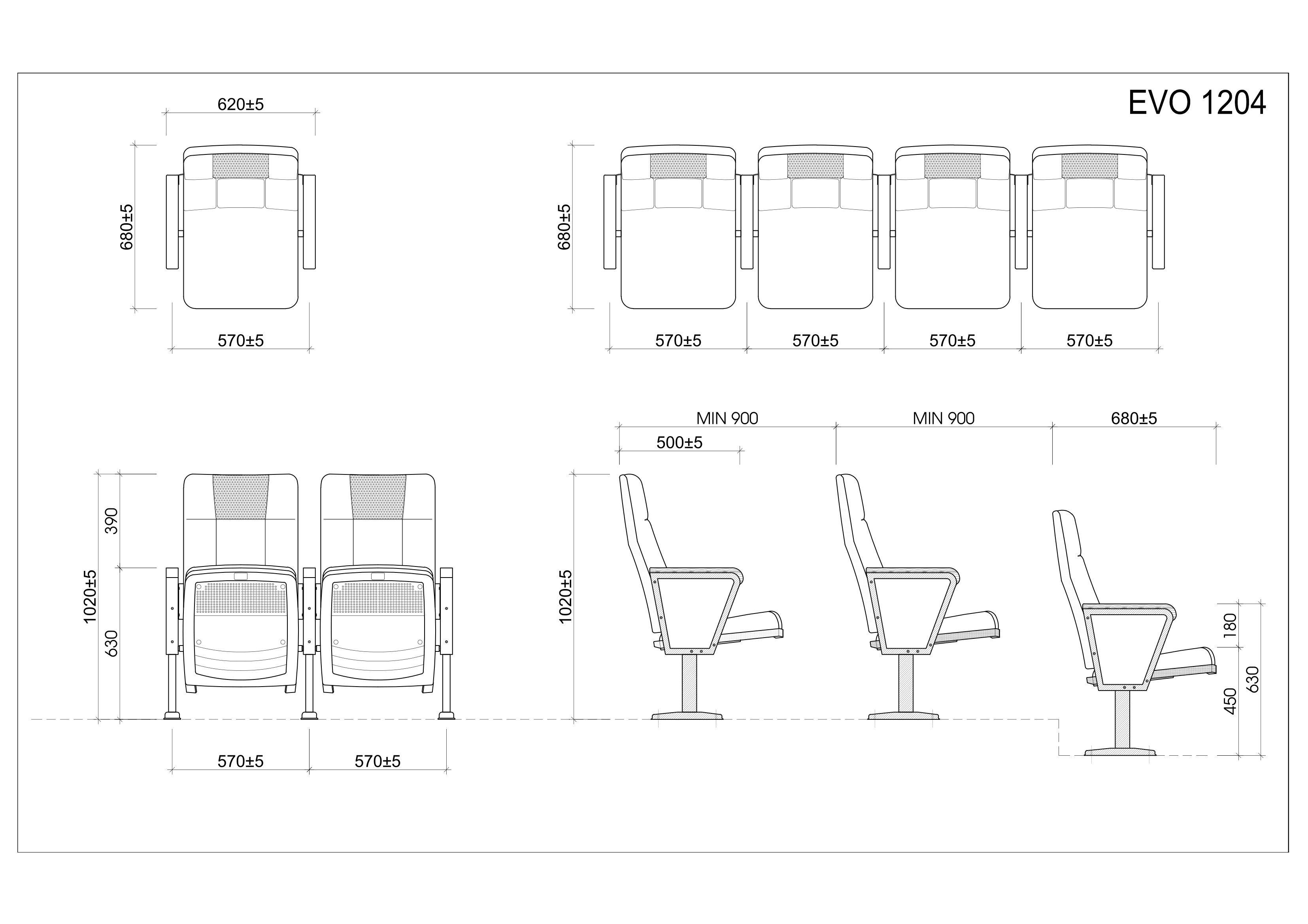 Ghế hội trường EVOSeating EVO1204