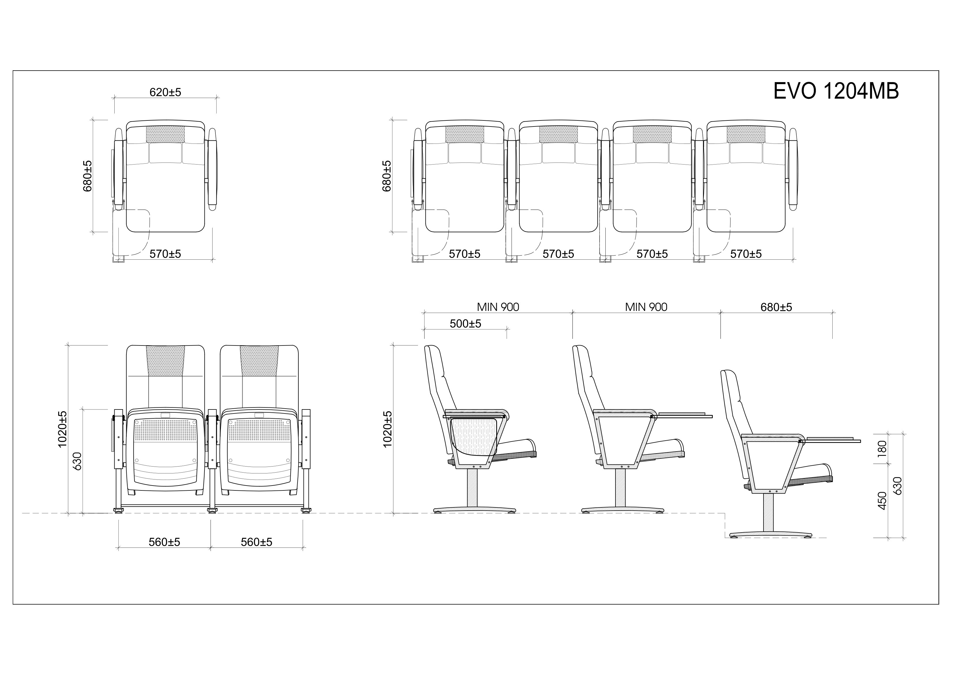 Ghế hội trường EVOSeating EVO1204MB