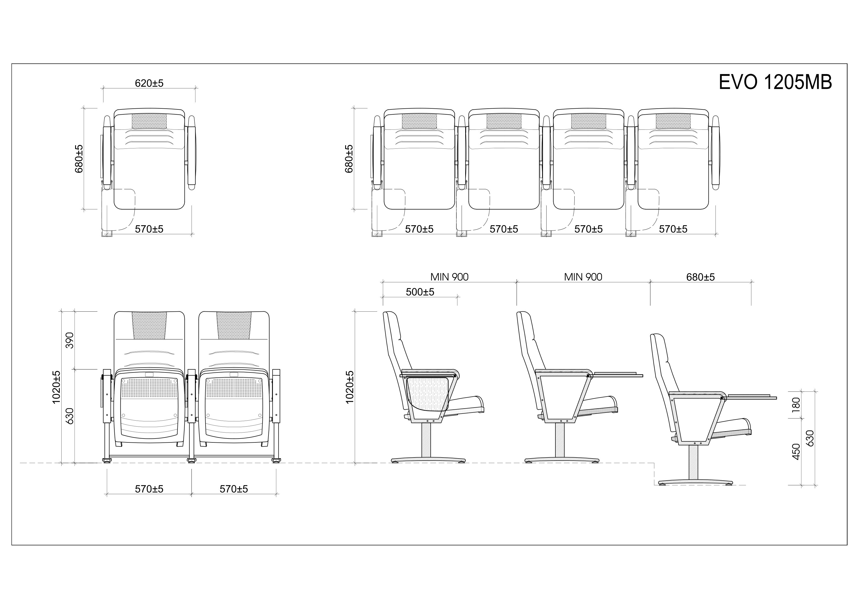 Ghế hội trường EVOSeating EVO1205MB