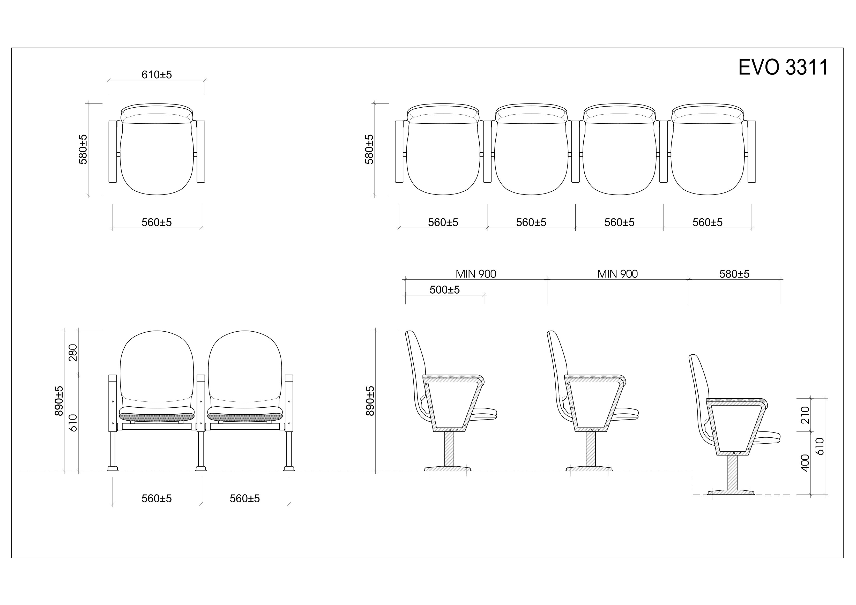 Ghế hội trường EVOSeating EVO3311