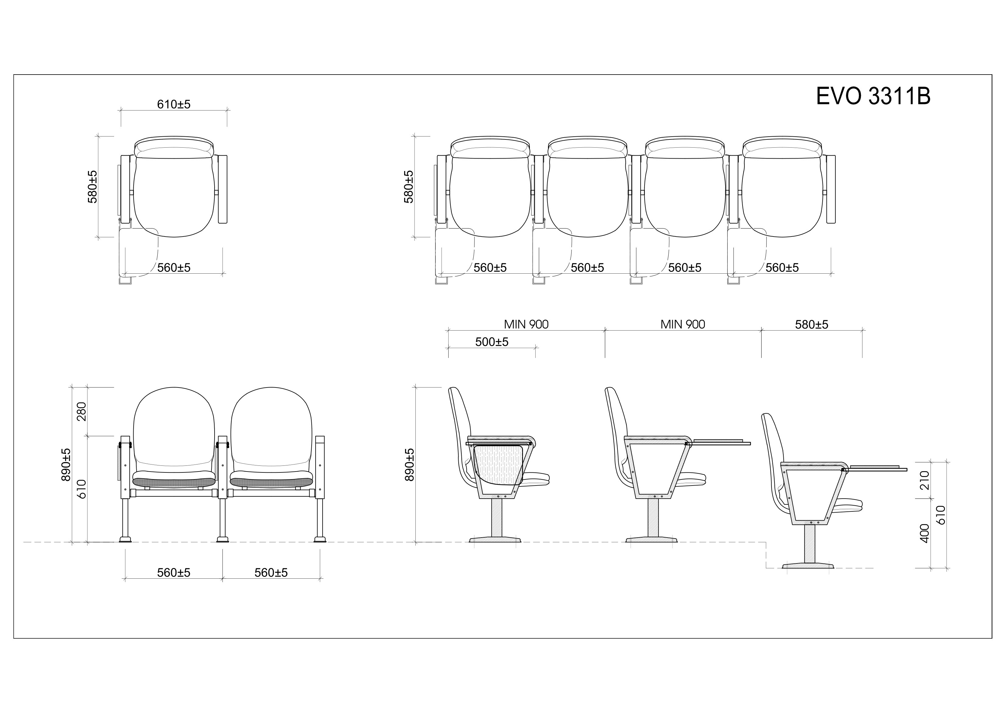 Ghế hội trường EVOSeating EVO3311B