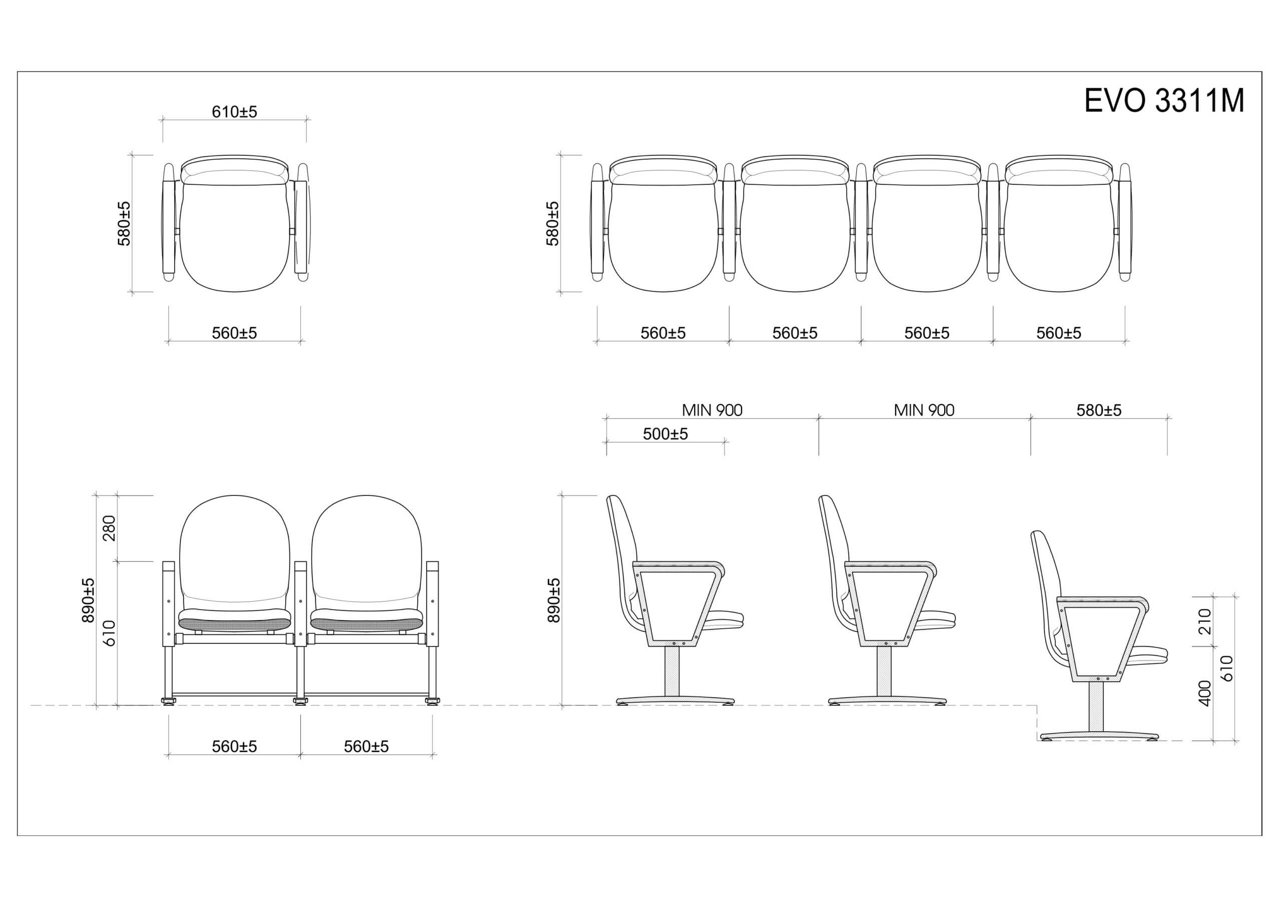 Ghế hội trường EVOSeating EVO3311M