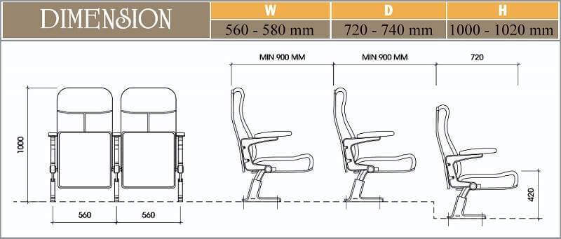 Ghế hội trường EVO8601