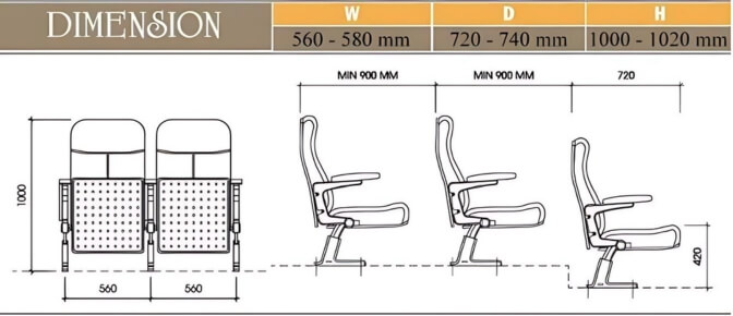 Ghế hội trường EVO8601TA 5 Ghế hội trường EVO8601TA