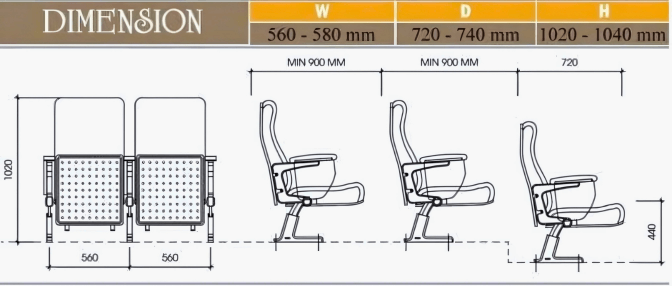 Ghế hội trường EVO8606BTA 5 Ghế hội trường EVO8606BTA