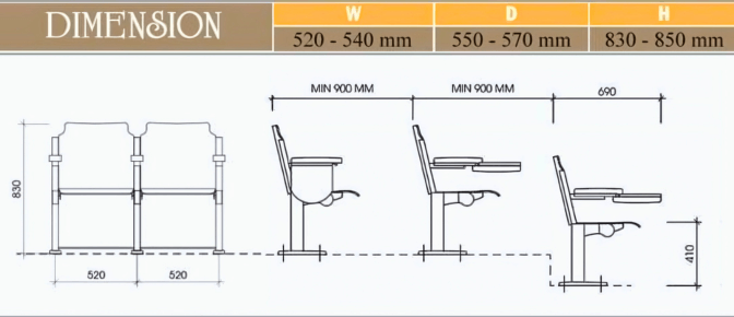 Ghế hội trường EVO2201MB 4 Ghế hội trường EVO2201MB