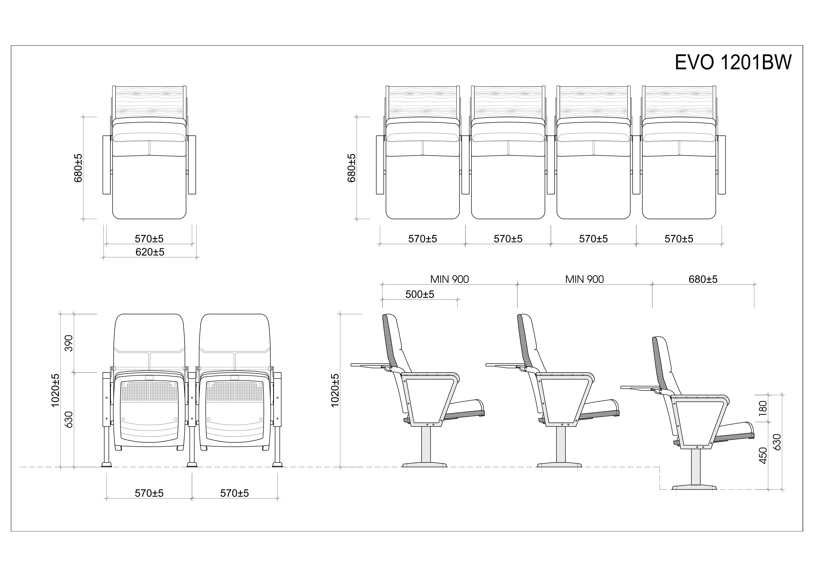 Ghế hội trường EVO1201W 5 Ghế hội trường EVO1201W