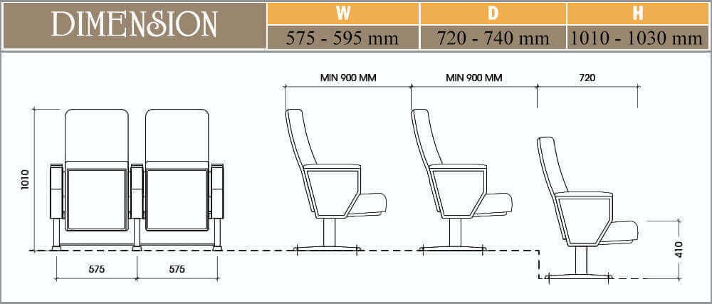 Ghế hội trường EVOSeating EVO7606M 5 Ghế hội trường EVOSeating EVO7606M
