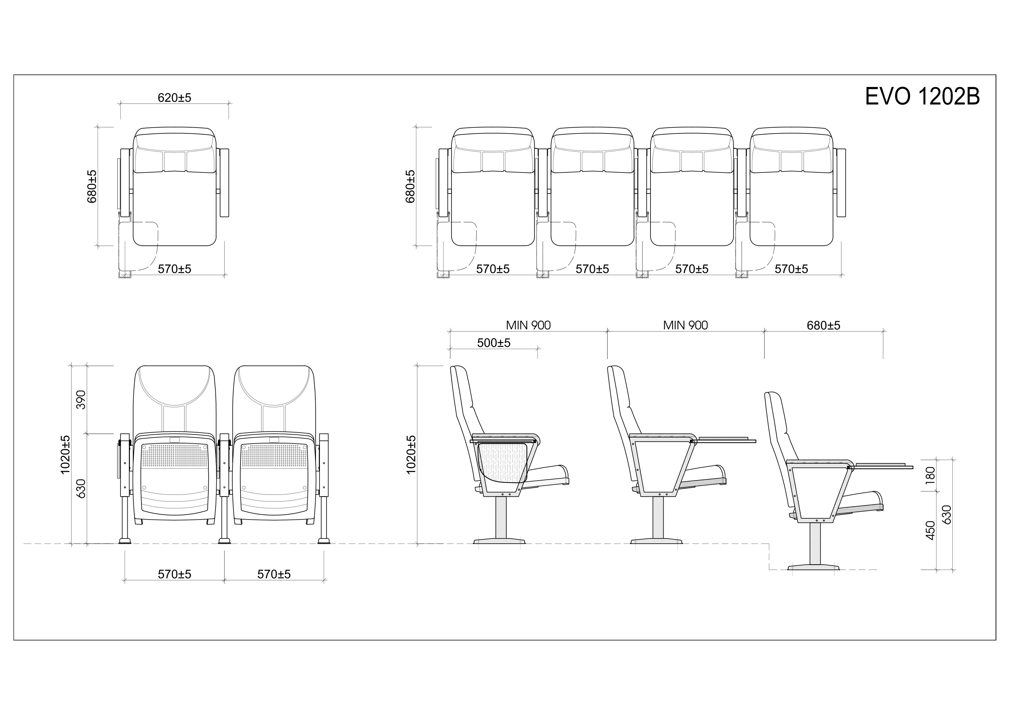 Ghế hội trường EVOSeating EVO1202B
