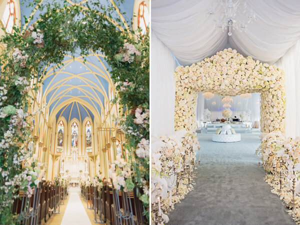 5 ý tưởng trang trí tiệc cưới nhà thờ không thể bỏ qua Trang trí cổng vào nhà thờ trong tiệc cưới