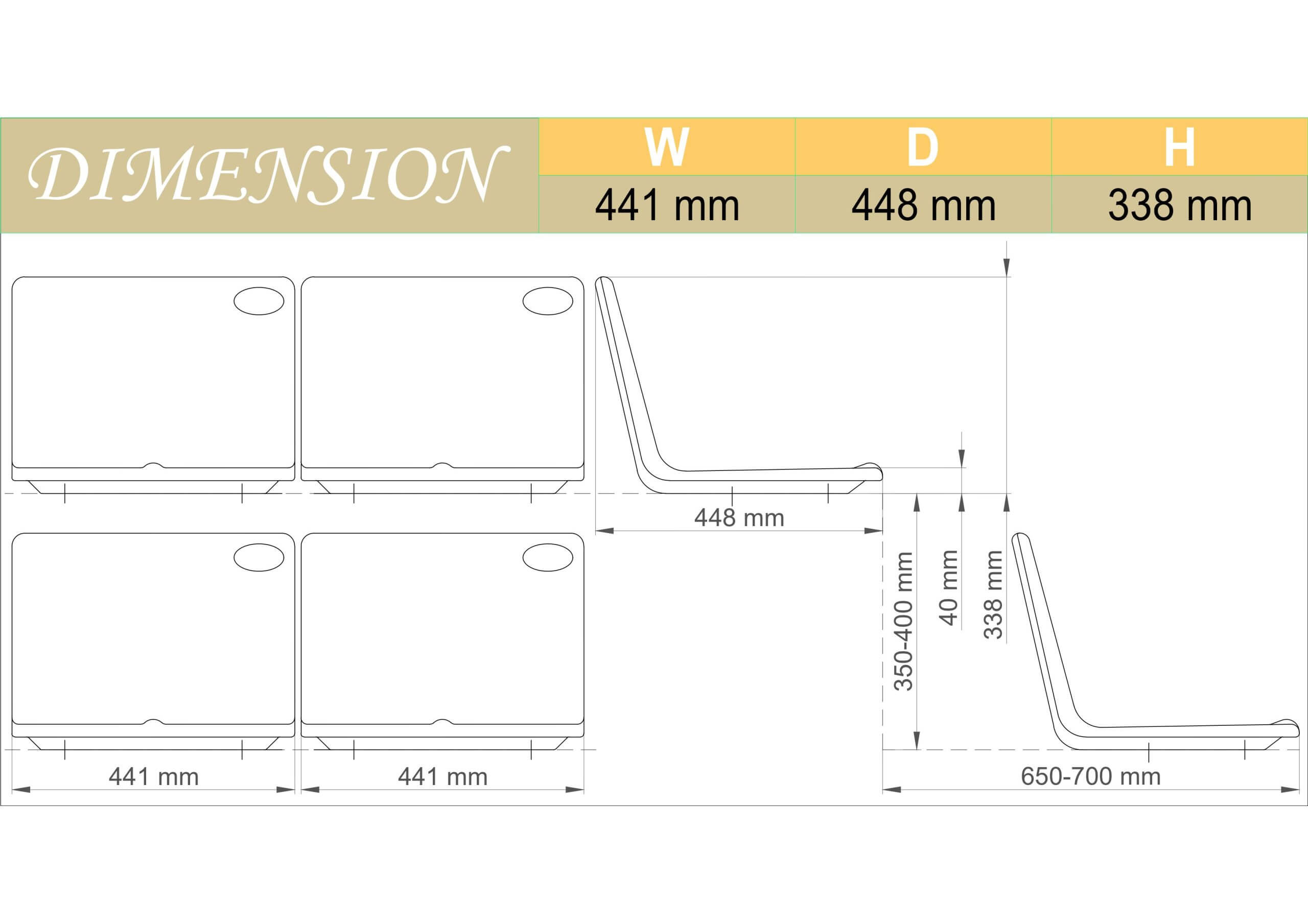 Kích thước ghế vận động lưng trung