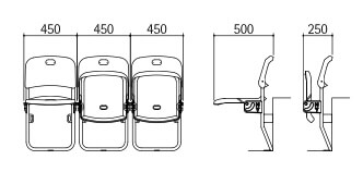 Kích thước Ghế sân vận động HC-W