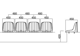 Kích thước Ghế sân vận động S-IM